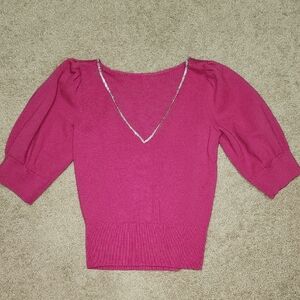 Kate Spade Rhinestone Neckline Puff Sleeve